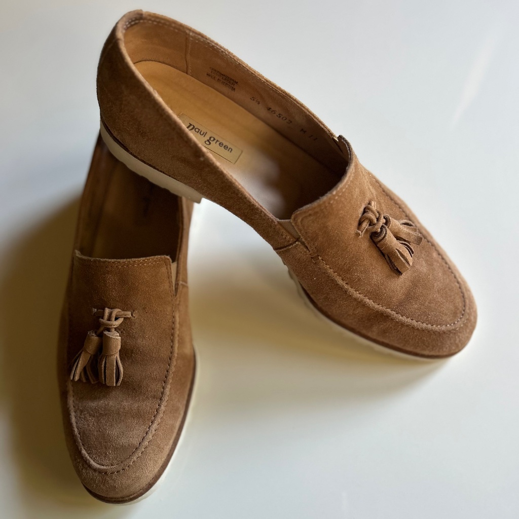 Paul Green Tan Loafers Moccasin, Us 8 Suede Leather